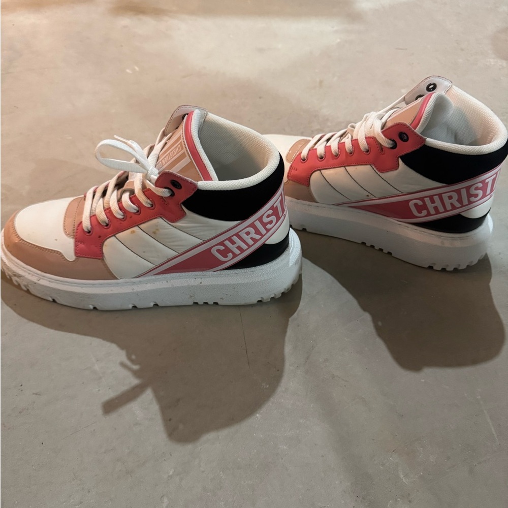 Dior Pink White Black High-Top Sneakers